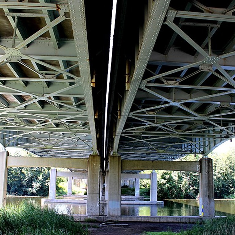 Underside Of M 14 Bridge Over The Huron River, Ann Arbor Michigan
